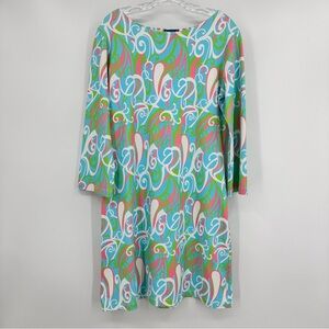 Melly M Sheath Dress Crewneck Blue White Size L